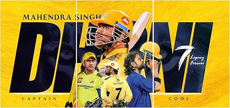 PaperO MS Dhoni Wall Posters | Split A4 Size (297x210 MM) | 300 GSM Art Paper for Vibrant & Durable Finish | Includes Double-Sided Tape for Easy Installation