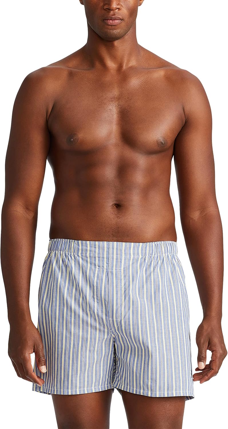 POLO RALPH LAUREN Underwear Boxers Pack, 3-Pack, Classic Fit Cotton Woven Men's Underwear, (Big & Tall Availble) - Image 4