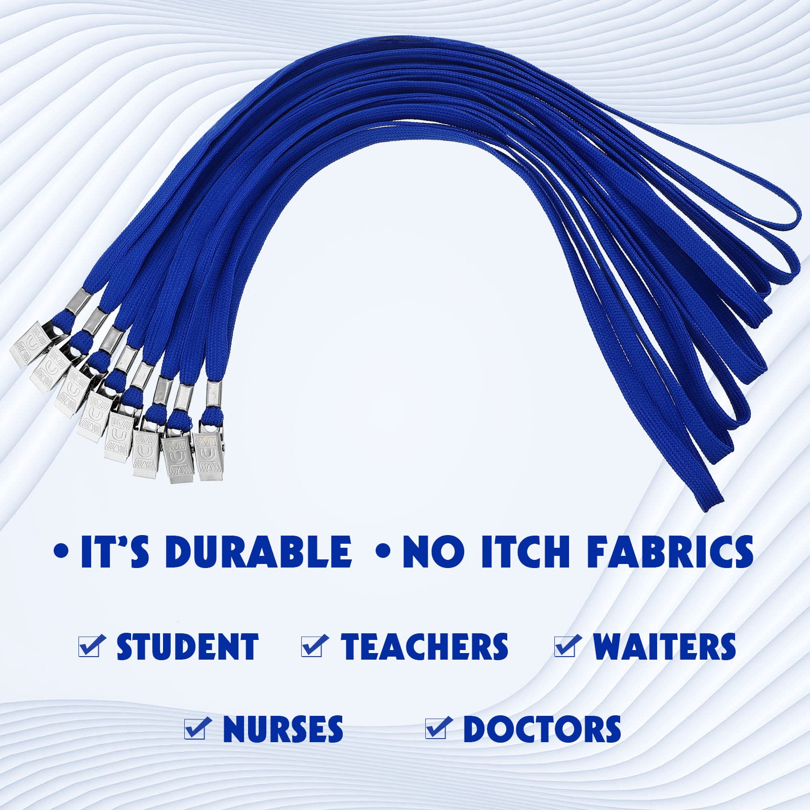 Hoolerry 300 Pcs Lanyards Clips Bulk Lanyards for ID Name Badge Holder Lanyards Flat with Swivel Hook for Office School