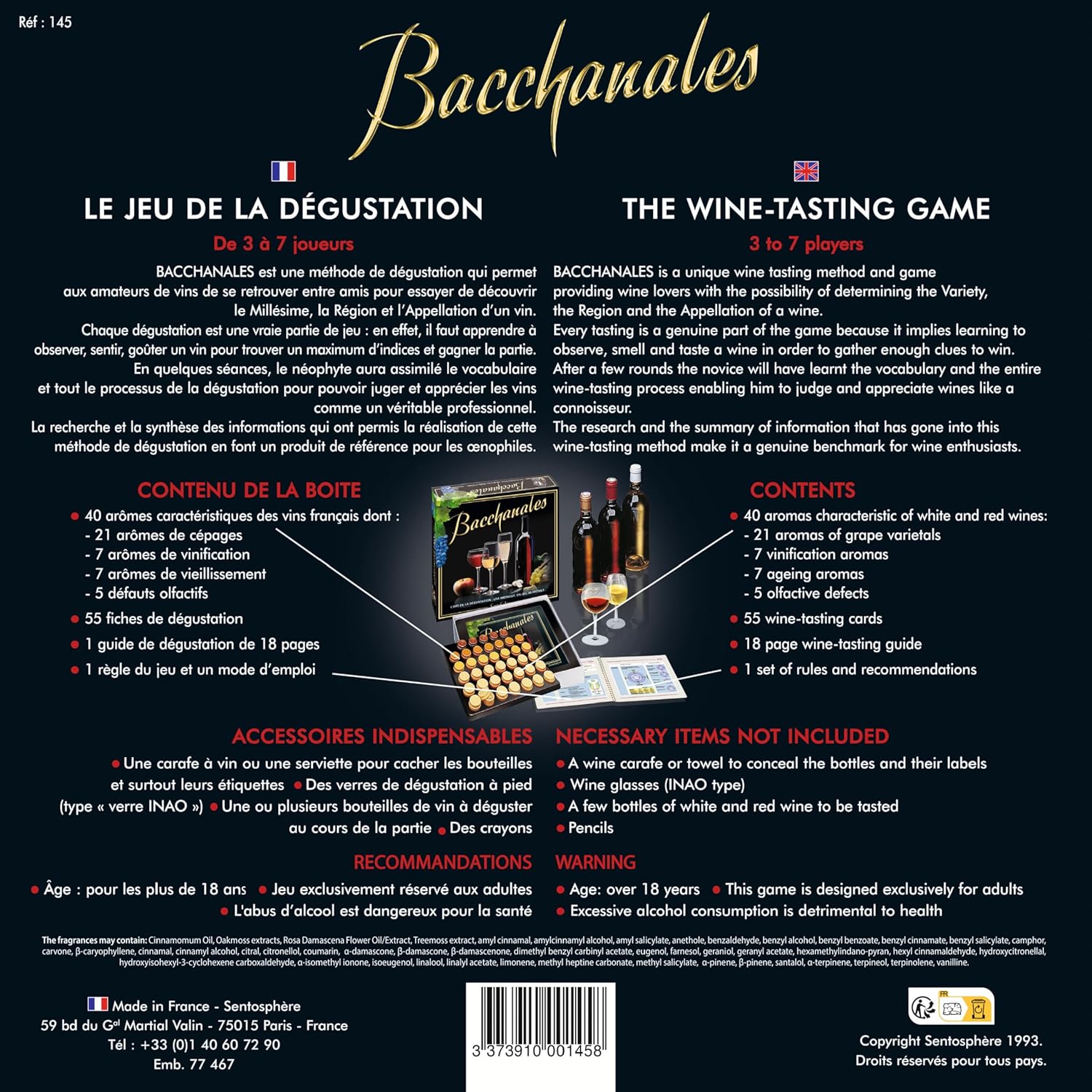 Sentosphere 145 Board Game - Bacchanales