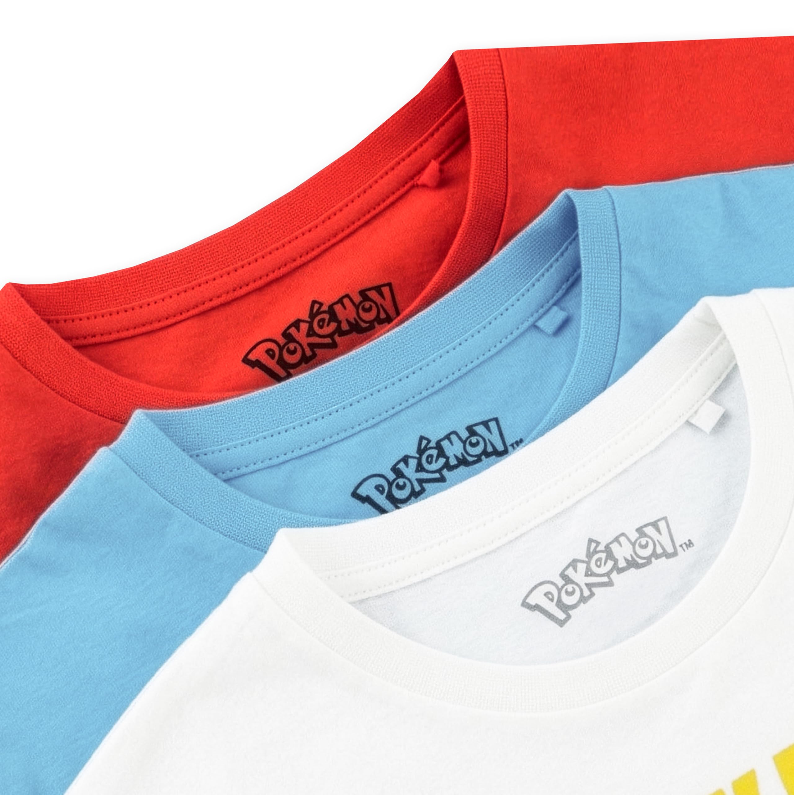 Pokémon T Shirt Bambino, Maglietta Ragazzo Pikachu Raichu E MewTwo, T-Shirt Bambini