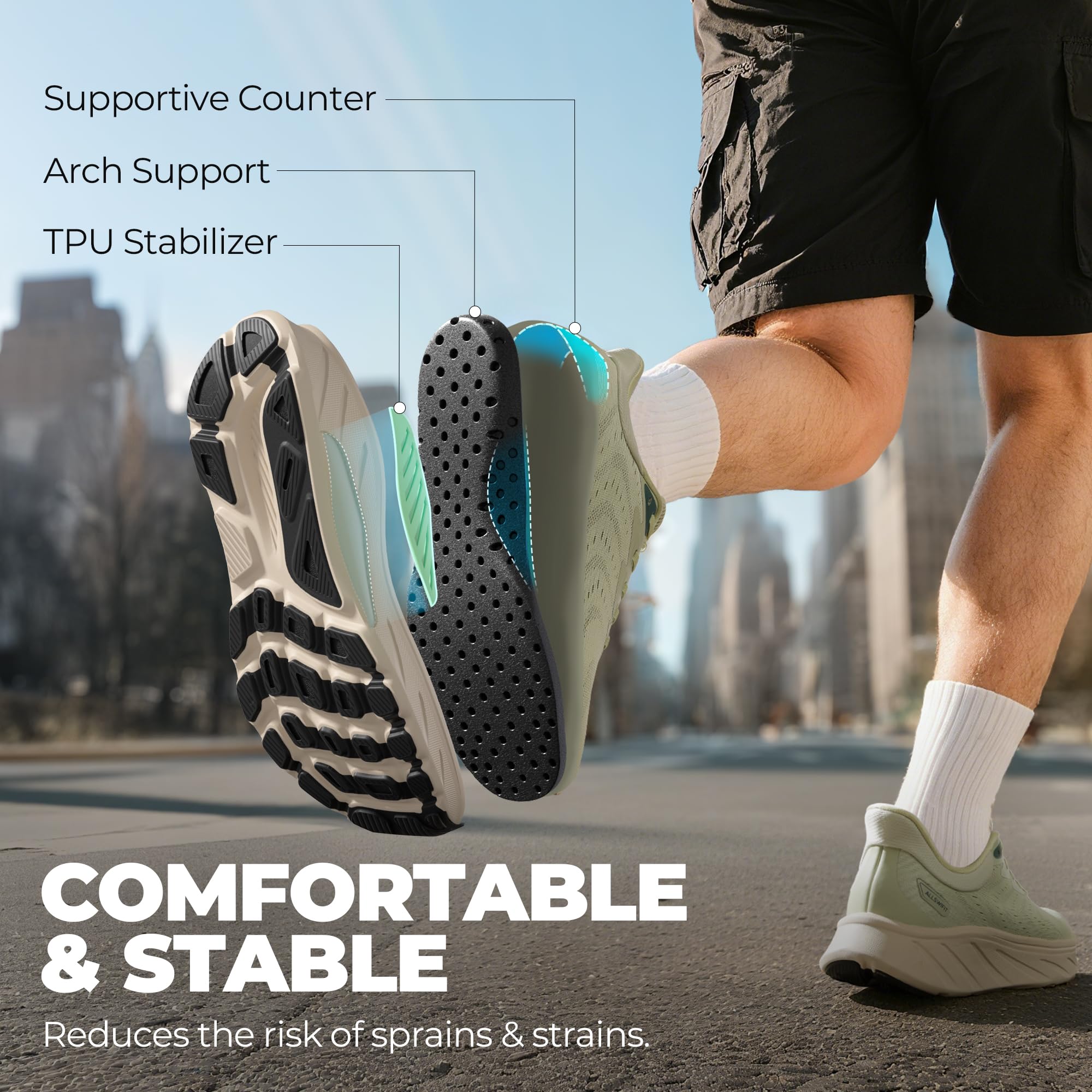 ALLSWIFIT Scarpe da ginnastica da uomo, antiscivolo, comode, traspiranti, leggere, alla moda