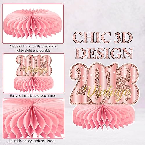 Miniatura 3 de 9 piezas de decoraciones de cumpleaños número 13, decoraciones de fiesta de cumpleaños número 13 para niñas, centros de mesa de panal de feliz 13