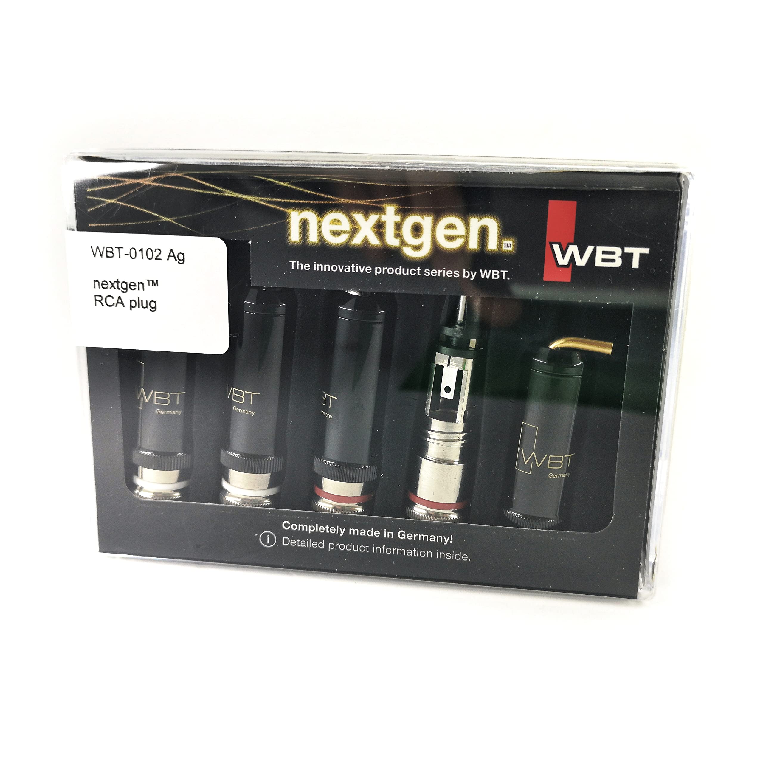 WBT -0102 Ag Silver nextgen – 2 pares de conectores RCA Topline/Kennfarben: rojo (estéreo derecho) / blanco (estéreo izquierdo)