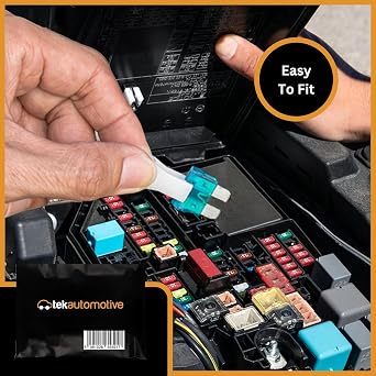 Tek Automotive Standard Blade Fuse Replacement Pack – 10 Assorted Colour Coded Fuses 5A–30A