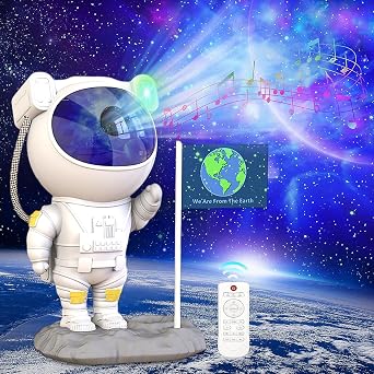 LUXONIC Galaxy Astronaut Projector with Bluetooth Remote Music Speaker | Timer,Nebula Star Space Buddy Projector Light for Family Friends Gift,Bedroom Gaming Room Decor