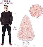 Vista 109 de Yaheetech Árbol de Navidad artificial preiluminado de 4.5 pies con luces blancas cálidas incandescentes, árbol de Navidad preiluminado completo