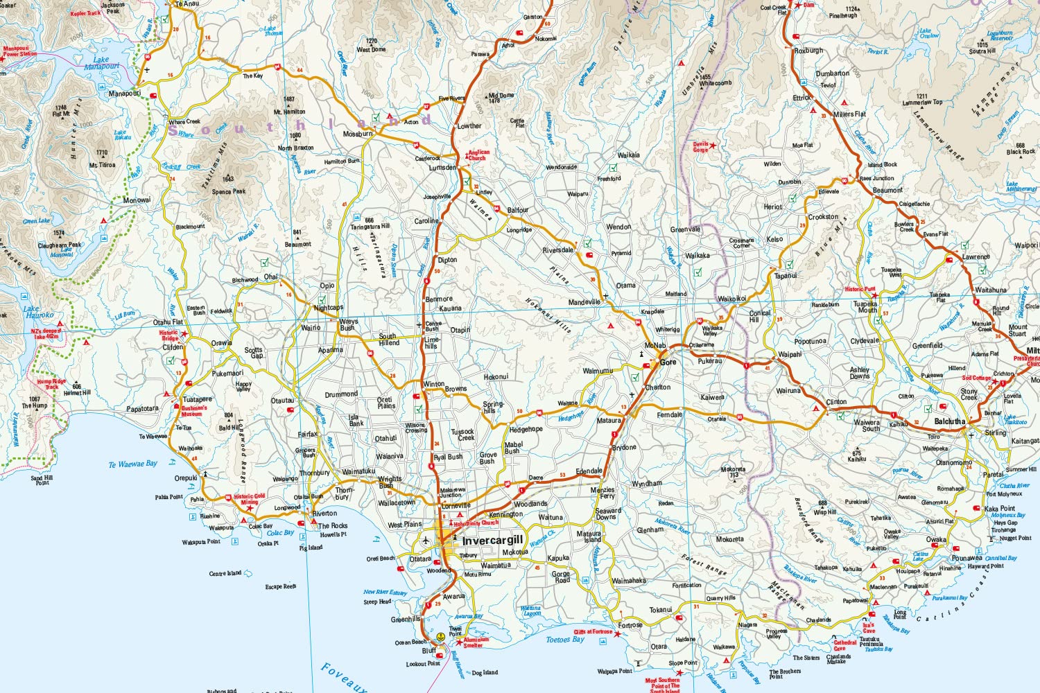 Reise Know-How Landkarte Neuseeland, Südinsel 1:550.000: world mapping project (New Zealand - South Island (1:550.000))