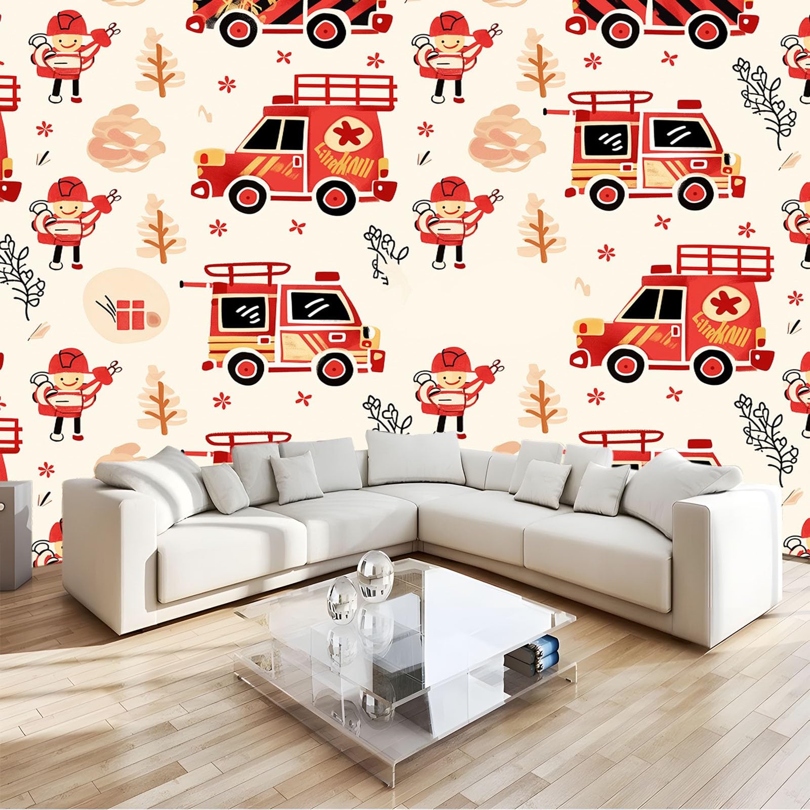 Papier peint panoramique pompier pour relooker une chambre d'enfants