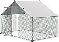 Vista 12 de VEVOR Gallinero grande de metal con corral, corral para pollos para patio con cubierta impermeable, 6.5 x 9.8 x 6.5 pies, gallinero grande con techo