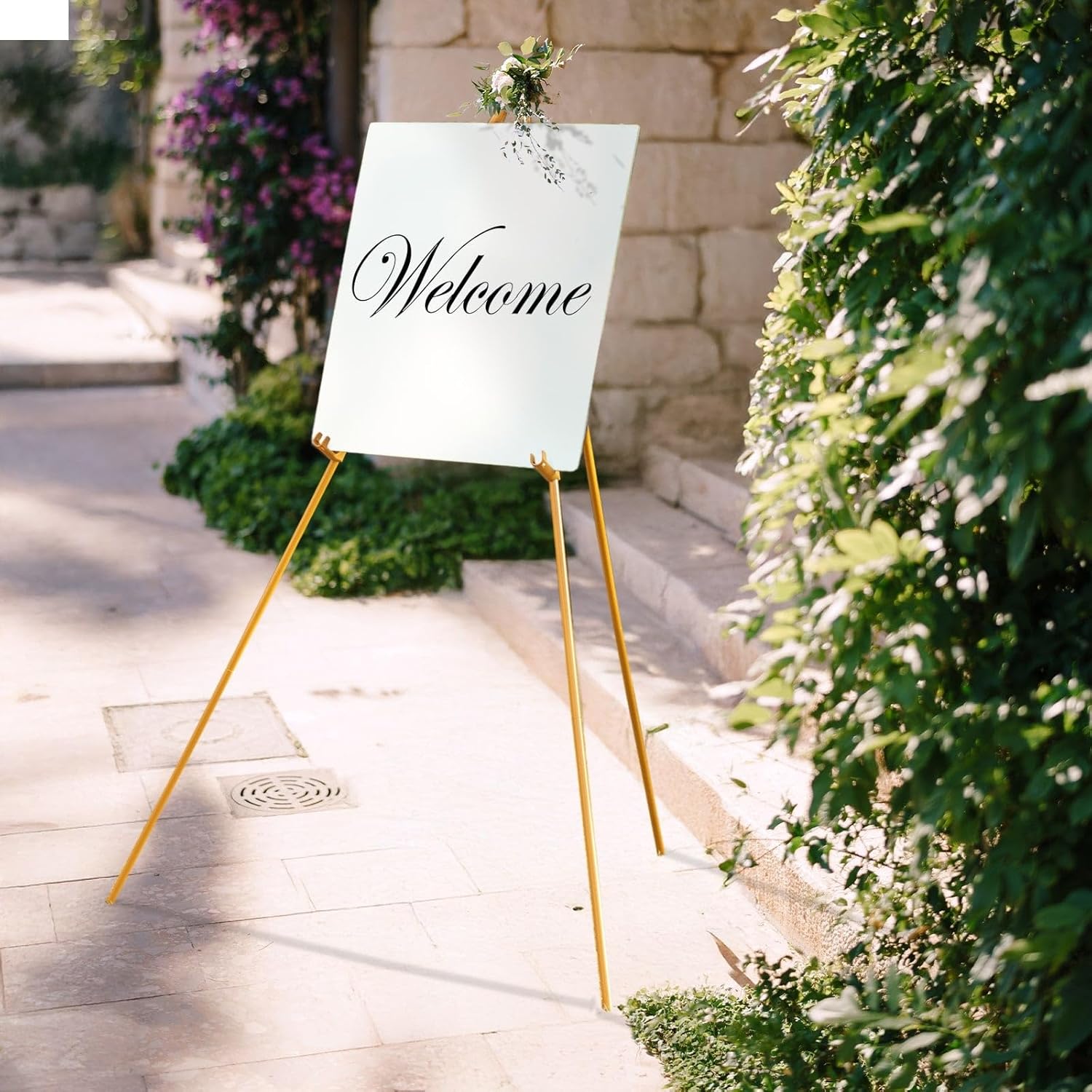 Efavormart Heavy Duty Portable Gold Metal Easel Stand - 65" Adjustable Tripod, Collapsible for Art, Signs, and Display