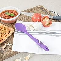 Vista 8 de Restaurantware Cuchara mezcladora de 10.6 pulgadas, 1 cuchara de cocina de silicona resistente al calor, cucharas de mezcla de silicona morada