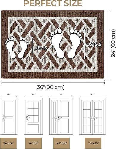 Miniatura 44 de GRANNY SAYS Felpudo para interiores, 32 x 48 pulgadas, antideslizante, tapete grande para puerta, tapete de bienvenida para exteriores, lavable