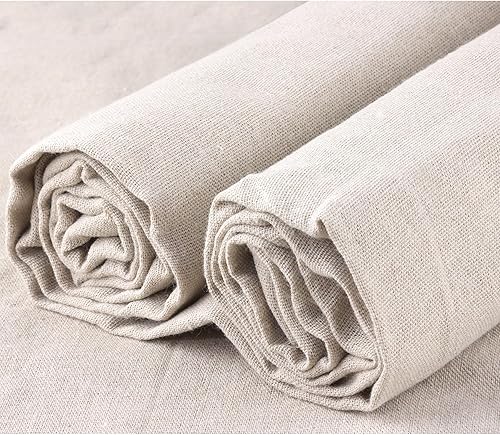 Miniatura 9 de HGUAN Tela de muselina de algodón de 62 pulgadas x 2 yardas, peso medio sin blanquear para adecuada para costura, bordado, tela de ropa y proyectos