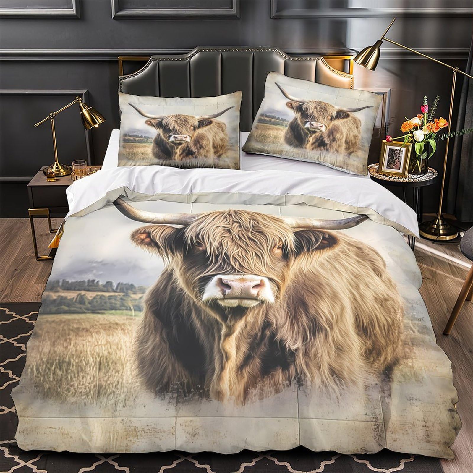 Housse de couette 3D machinerie lourde 260x220 cm pour lit de couple