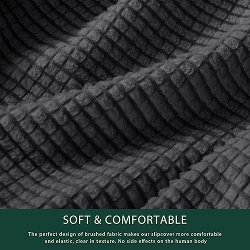 Miniatura 4 de CHUN YI 2 piezas mediano + grande funda de sofá con funda de cojín separado (gris)