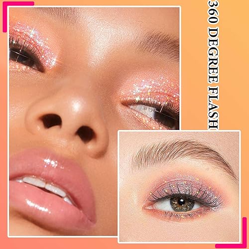 Miniatura 3 de Sombra de ojos líquida con purpurina, sombra de ojos líquida para debajo de los ojos, larga duración, secado rápido, fácil de aplicar, sombra de