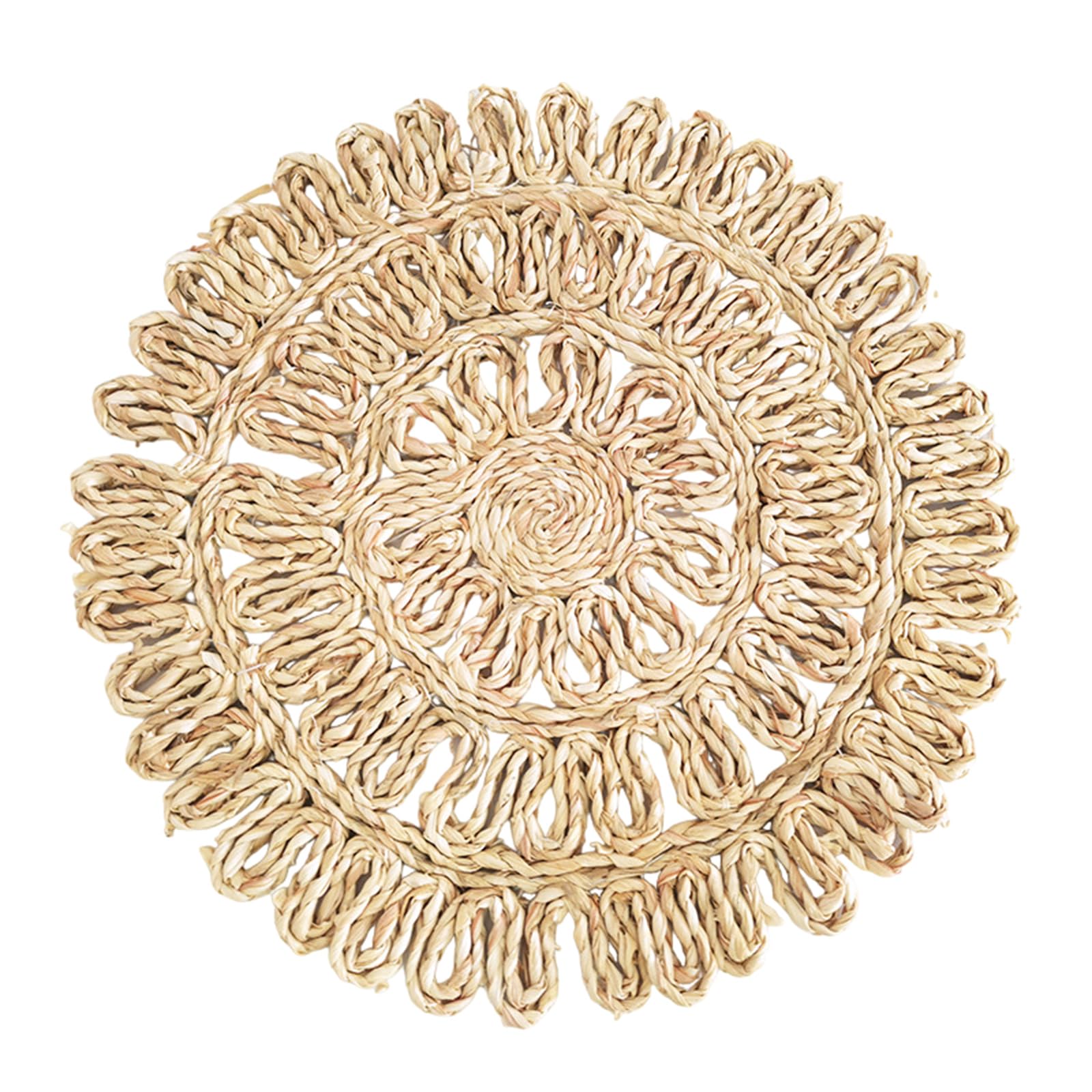 YPBEW Beautiful Grass Weave Panel Unique Hangings Rattan Plate Wall Decorations Straw Rattan Round Basket Decorations Unique Wall Hangings