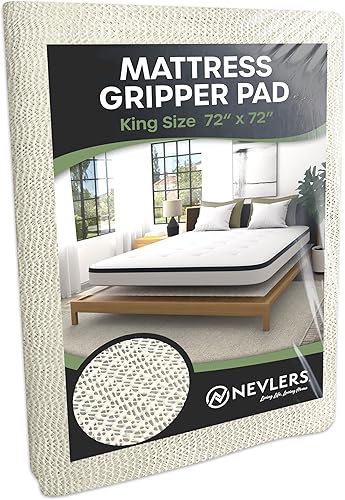 Nevlers El agarre antideslizante para colchón de tamaño King de 72 x 72 pulgadas ayuda a evitar que el cubrecolchón se deslice | Tapón deslizante de