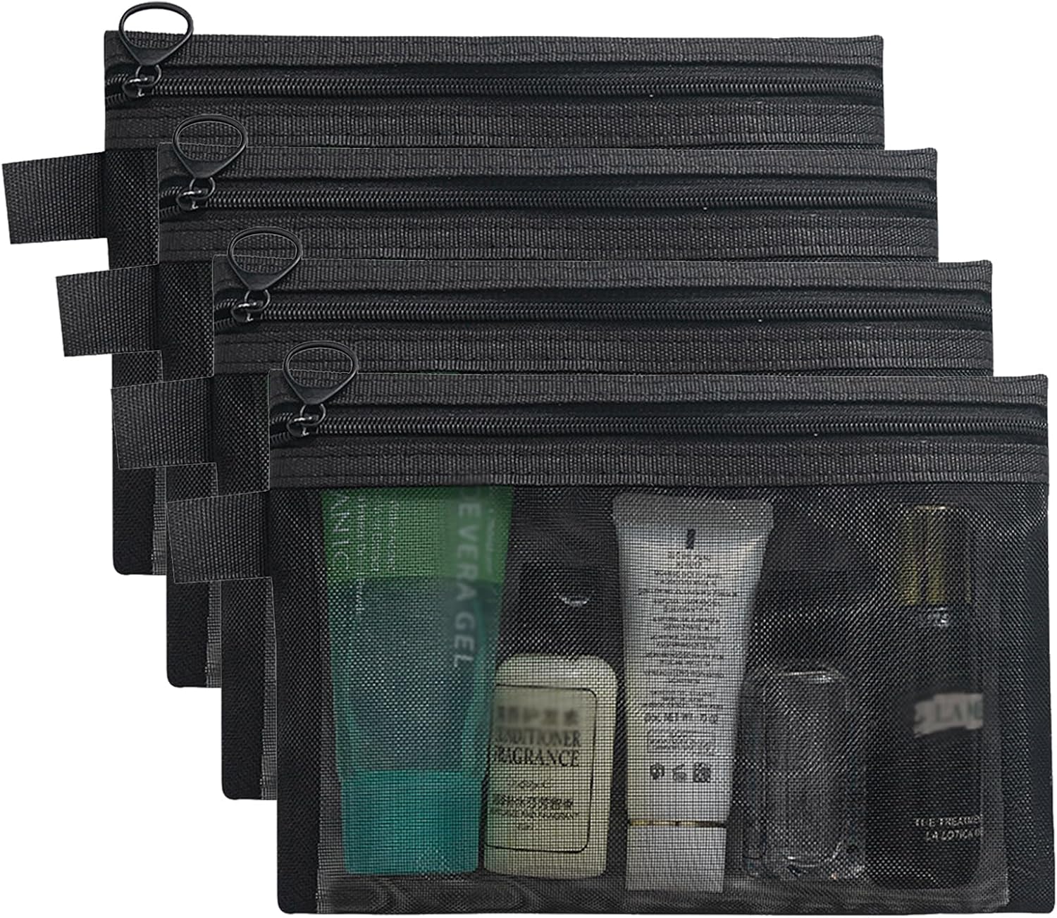 4 PCS Small Makeup Bag for Handbag, Handbag Essentials, Mesh Cosmetic