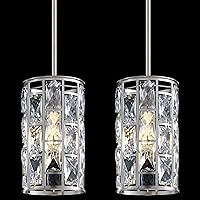 Vista 10 de Doraimi Lighting Paquete de 2 lámparas colgantes modernas de isla de cocina cuadrada de cristal, acabado de bronce cepillado, pantalla de cristal
