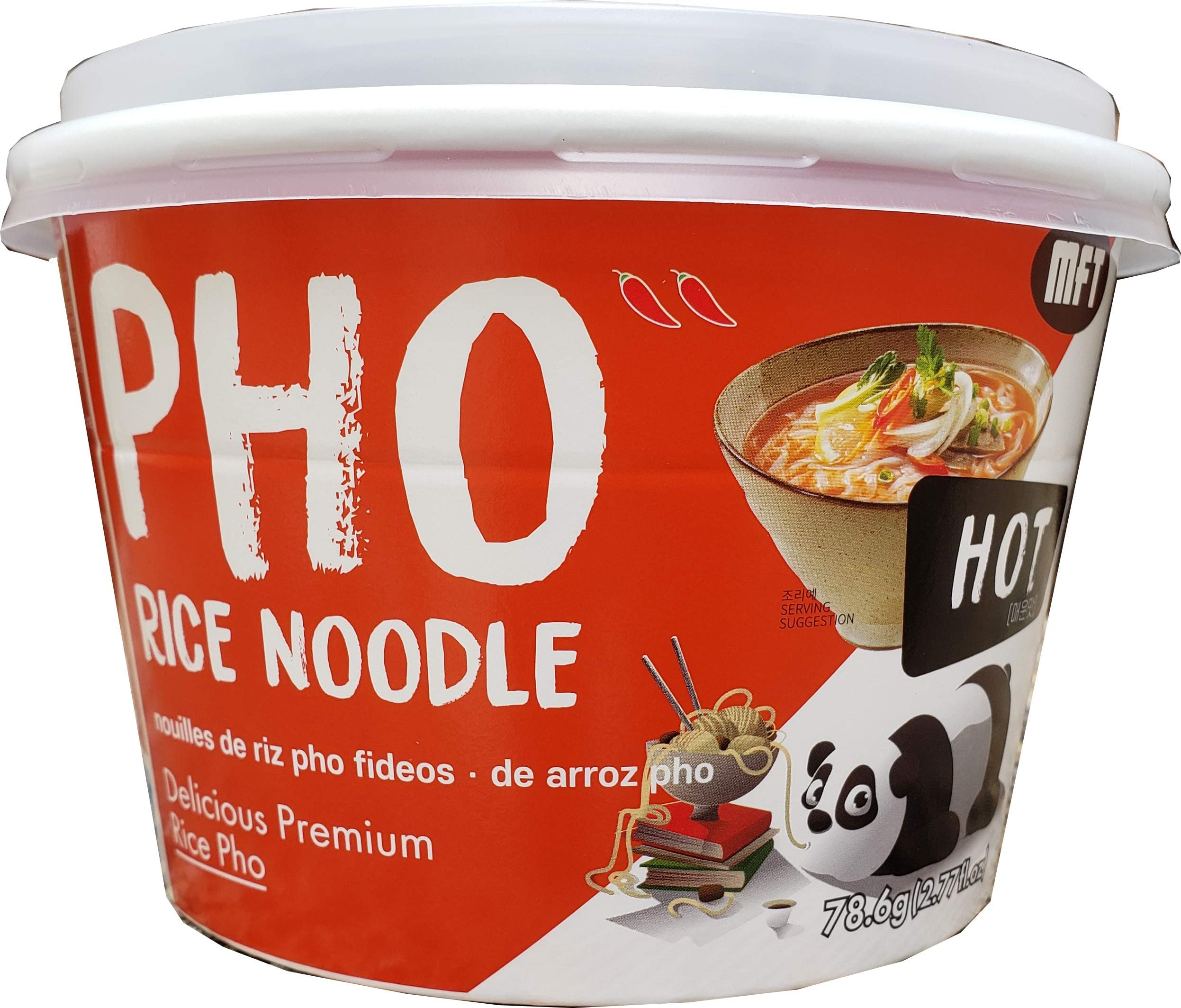 MFT PHO INSTANT NOODLE SOUP, Vietnamese Pho, (pack of 6 Bowls)-Hot Spicy, 2.77oz
