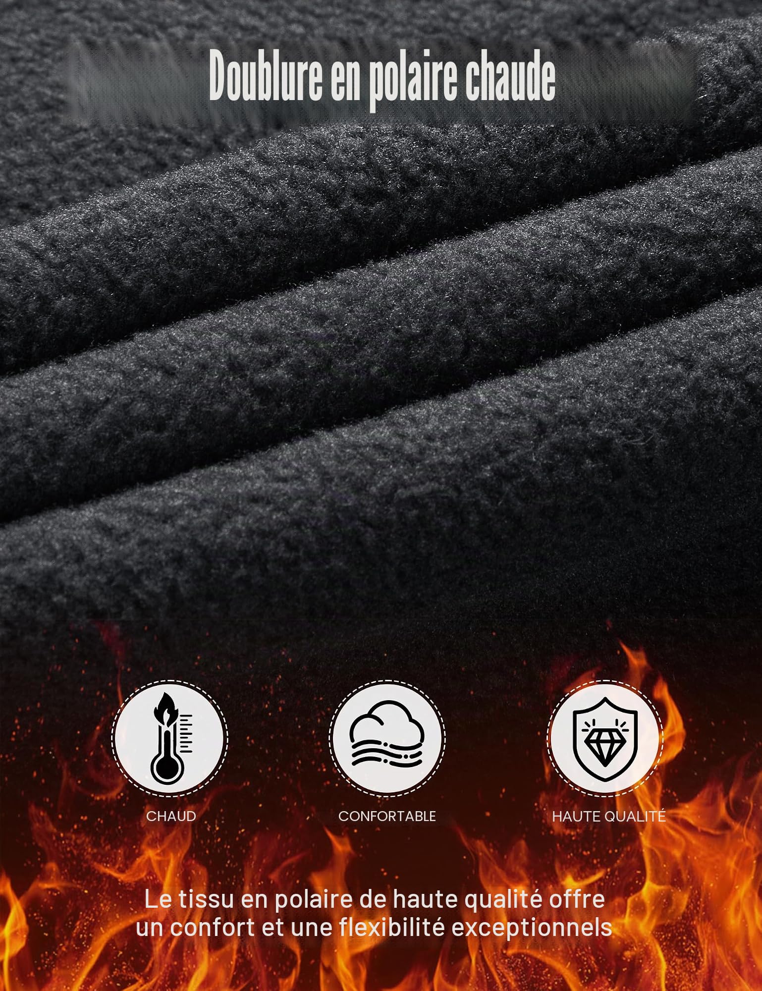 FREE SOLDIER Pantalon Ski d'hiver pour Hommes Pantalon de Chasse Imperméable Coupe-Vent Softshell Doublé de Polaire pour la Randonnée