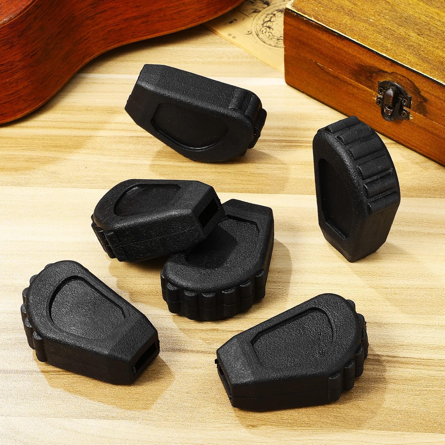 Milisten Drum Throne Rubber Feet - 6Pcs Drum Seat Protectors Anti-Slip Kit Leg Protectors Durable Black Rubber Feet for Percussion Instruments