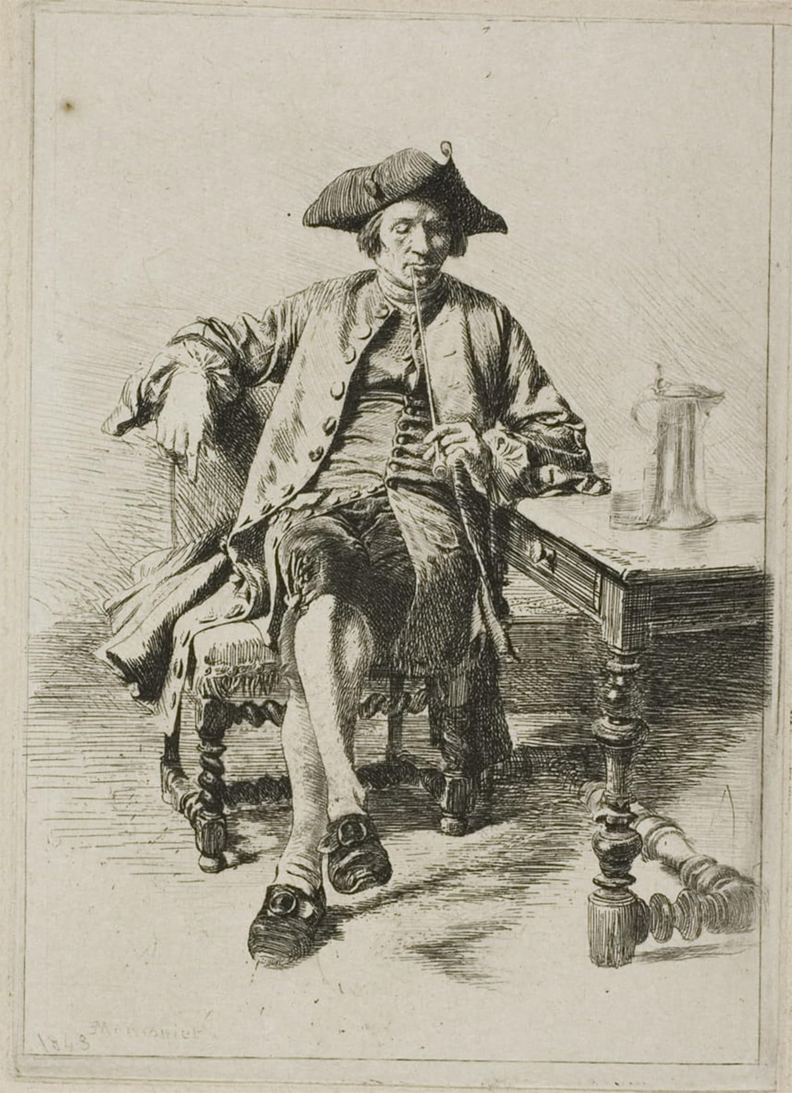 POSTERIIk Vintage Print Pop Art Landscape Artwork the Grand Smoker by Jean Louis Ernest Meissonier Art Prints for Office Home Decor 60x90cm