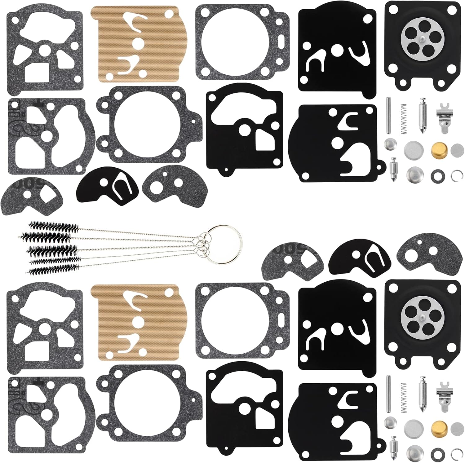 QAZAKY Pack of 2 K10-WAT Carburetor Diaphragm Gasket Rebuild Carb Repair Kit Compatible with WA WT Series 2-cycle String Trimmer Leaf Blower Chainsaw Poulan Weedeater Craftsman Ryobi Homelite Lawnboy