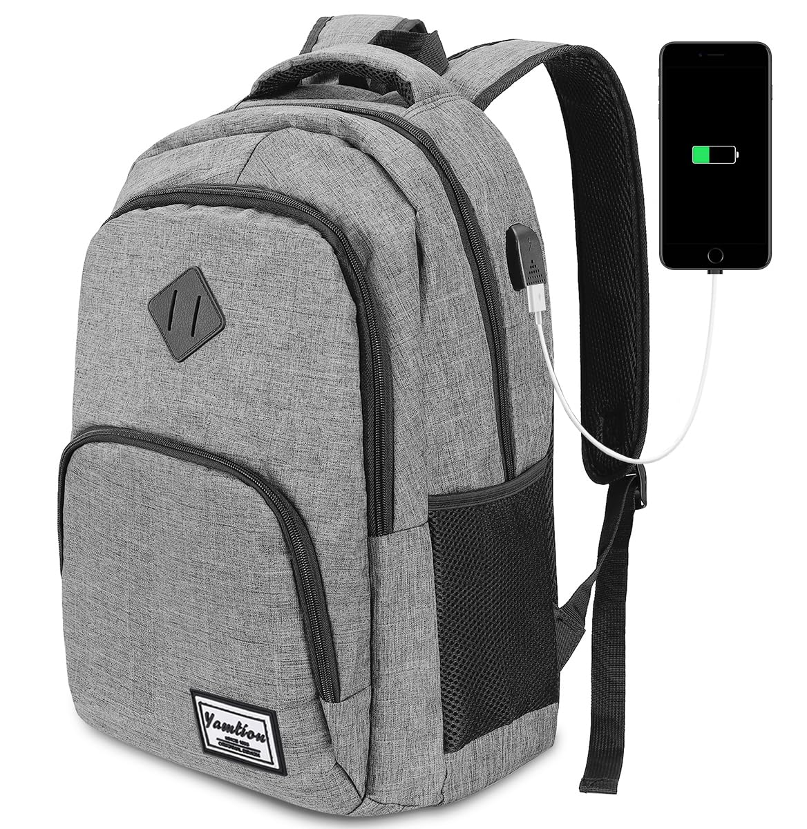 YAMTION Rucksack Unisex,Schulranze Schultasche Schulrucksack Jungen Teenager Daypack Laptop Uni Schule Studium Arbeit