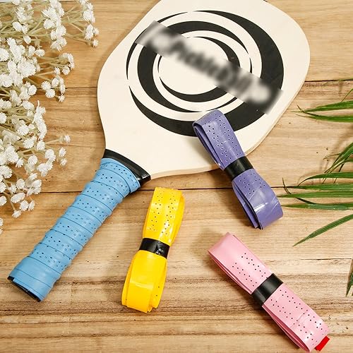 Miniatura 4 de 4 cintas de agarre de paleta de pickleball, cinta multicolor para raquetas de pickleball, agarre de raqueta de tenis, absorción de humedad,