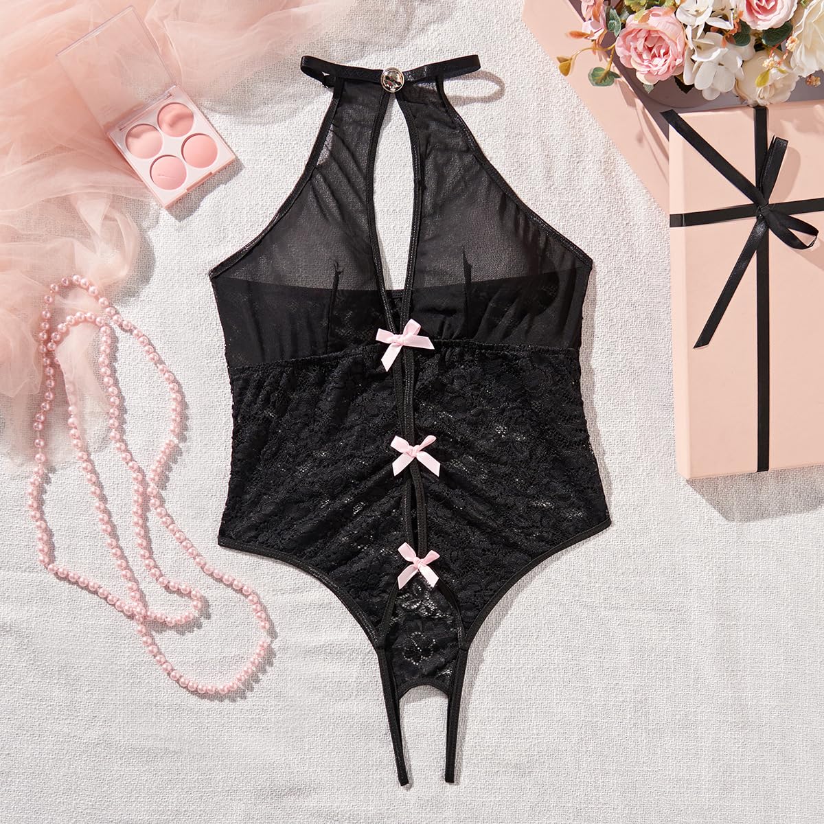 WBDWWTD Body débardeur sexy sans manches pour femme, combinaison de contrôle du ventre, body sexy dos nu en V profond, justaucorps dos nu, sous-vêtements en peluche, entrejambe creux ouvert, vêtements