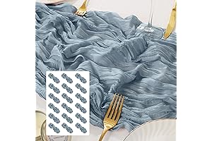 SHACOS 18 Dusty Blue Cheesecloth Table Runners for Weddings
