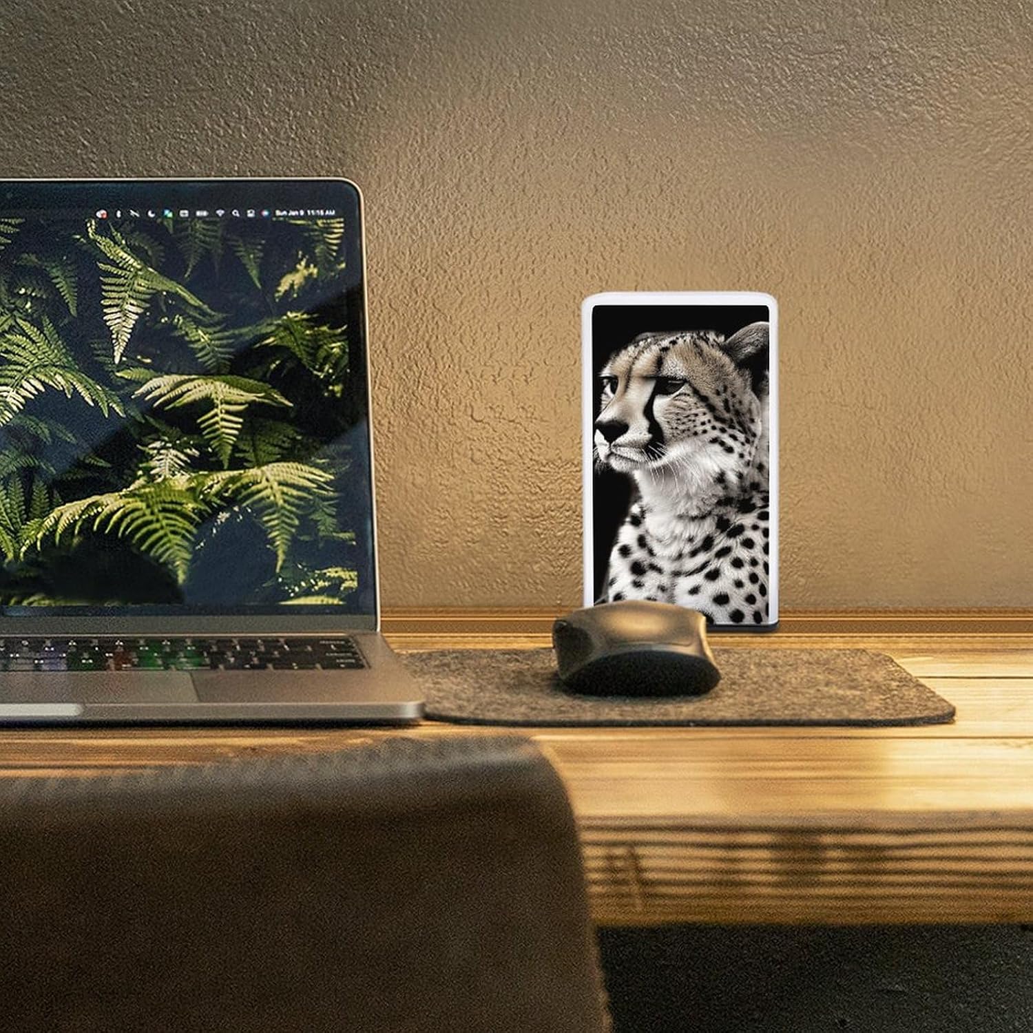 Desk Lamp Table Lamp with 2 Lighting Modes Battery Operated Cheetah Reading Lamp for Bedroom Nightstand