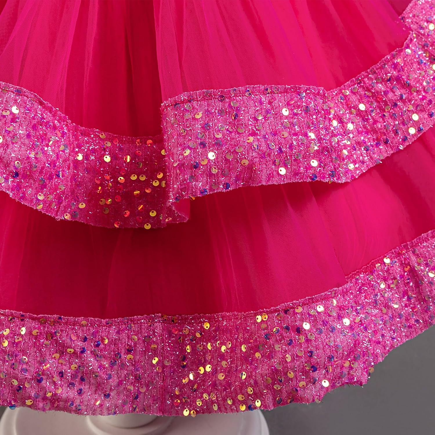 IDOPIP Toddler Girls Birthday Dresses Sequin Tulle Tutu Flower Girl Wedding Party Dress Pageant Formal First Communion Gown - Image 5