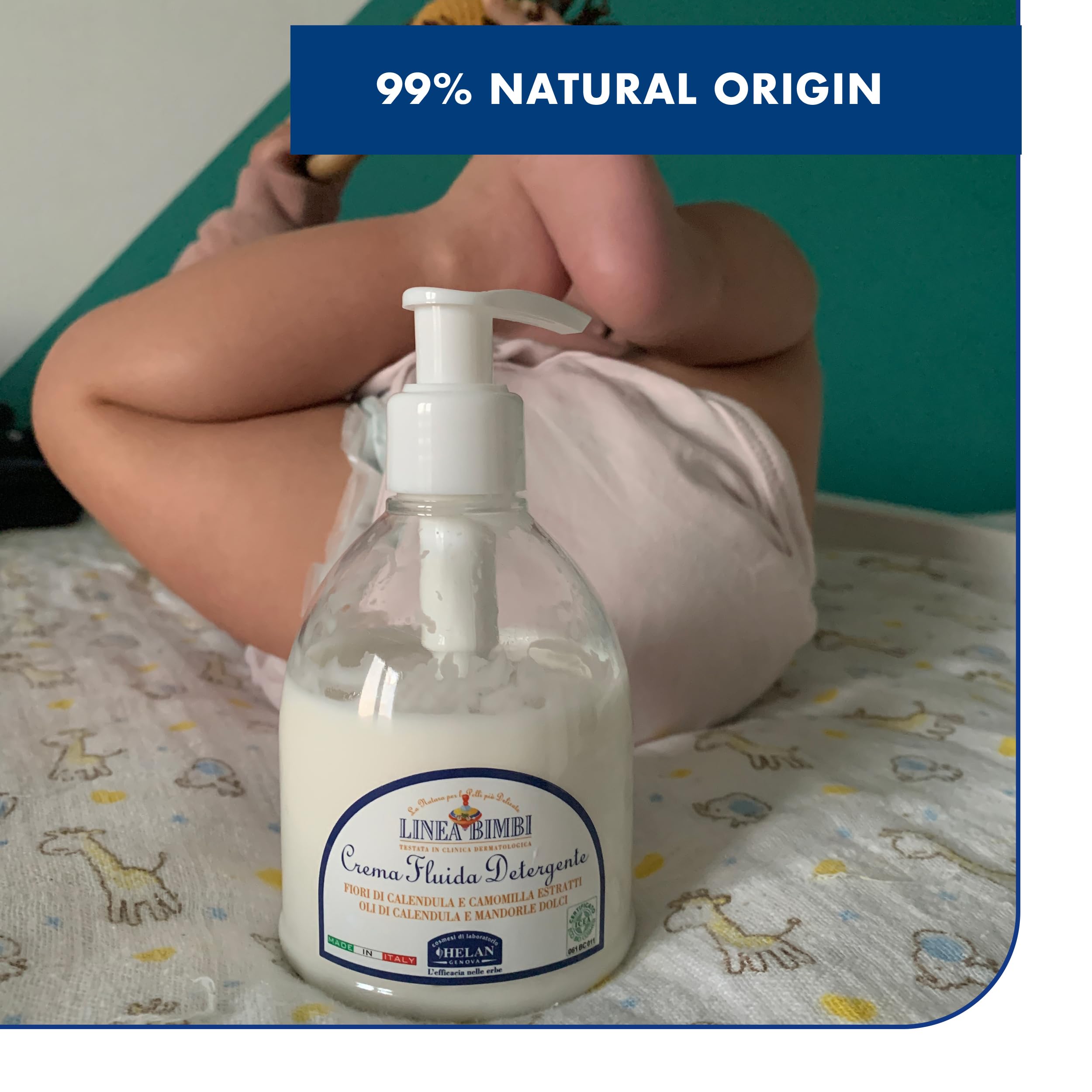 Helan Linea Bimbi Crema Corpo Idratante Neonato Bambino Detergente Camomilla Olio di Mandorle Dolci Calendula 240ml
