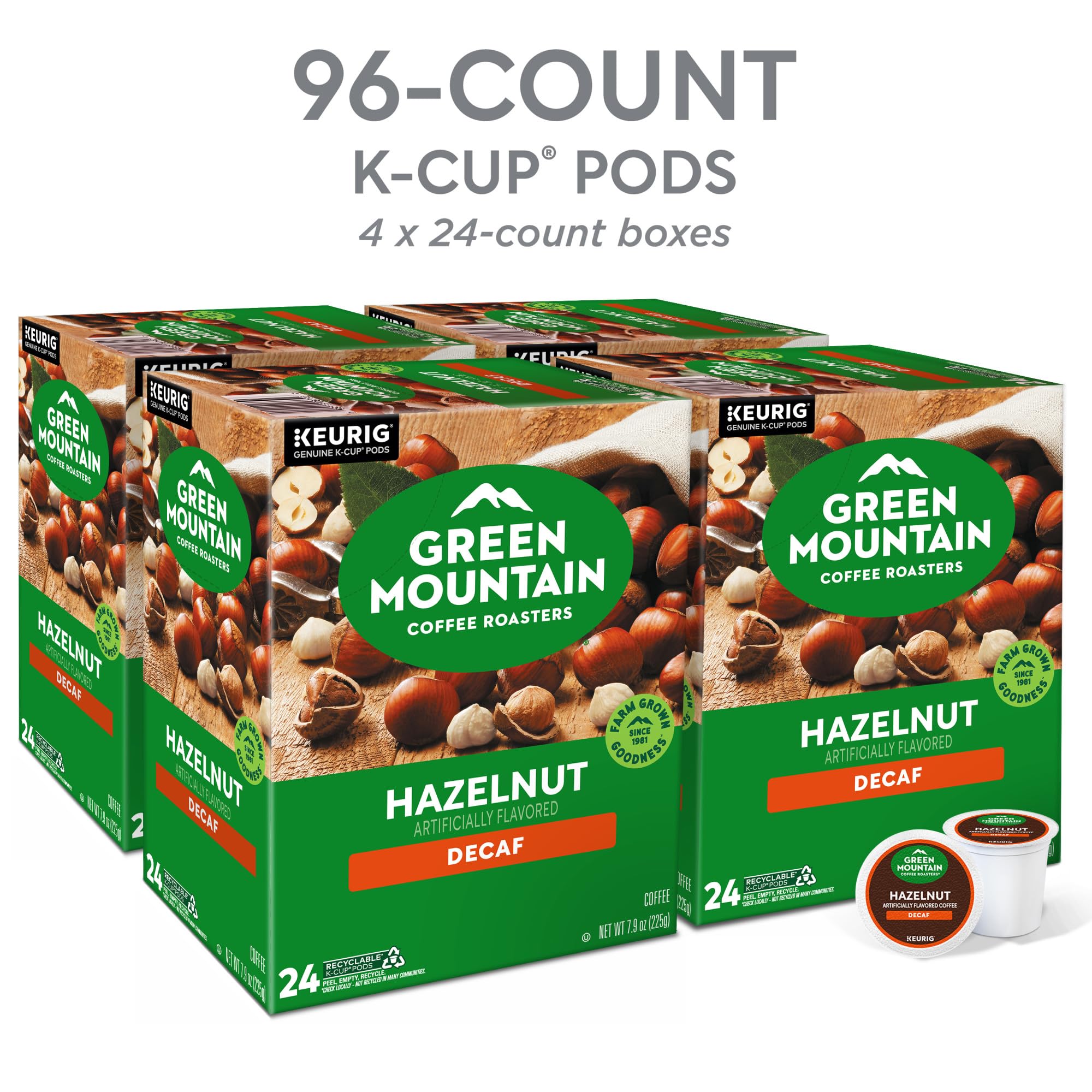 Amazon.com: Green Mountain Coffee Roasters Hazelnut Decaf, Single