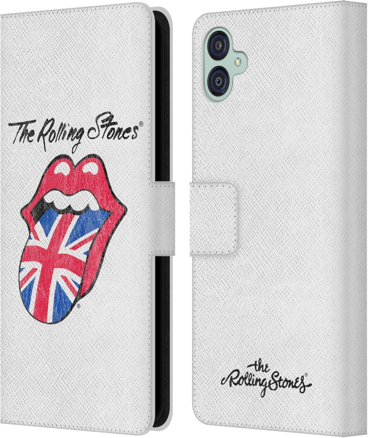 Head Case Designs Officially Licensed The Rolling Stones UK Tongue Key Art Leather Wallet Case Compatible with Samsung Galaxy M04 5G / A04e