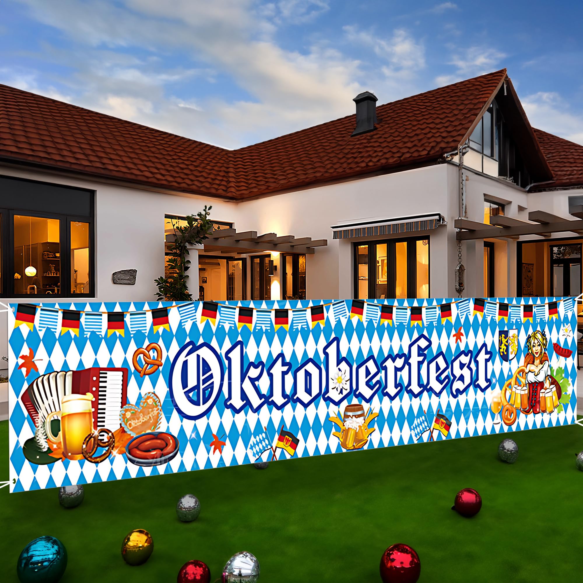 Oktoberfest Banner 300x50cm - Bayrische Partydekoration Für Innen Und Außen