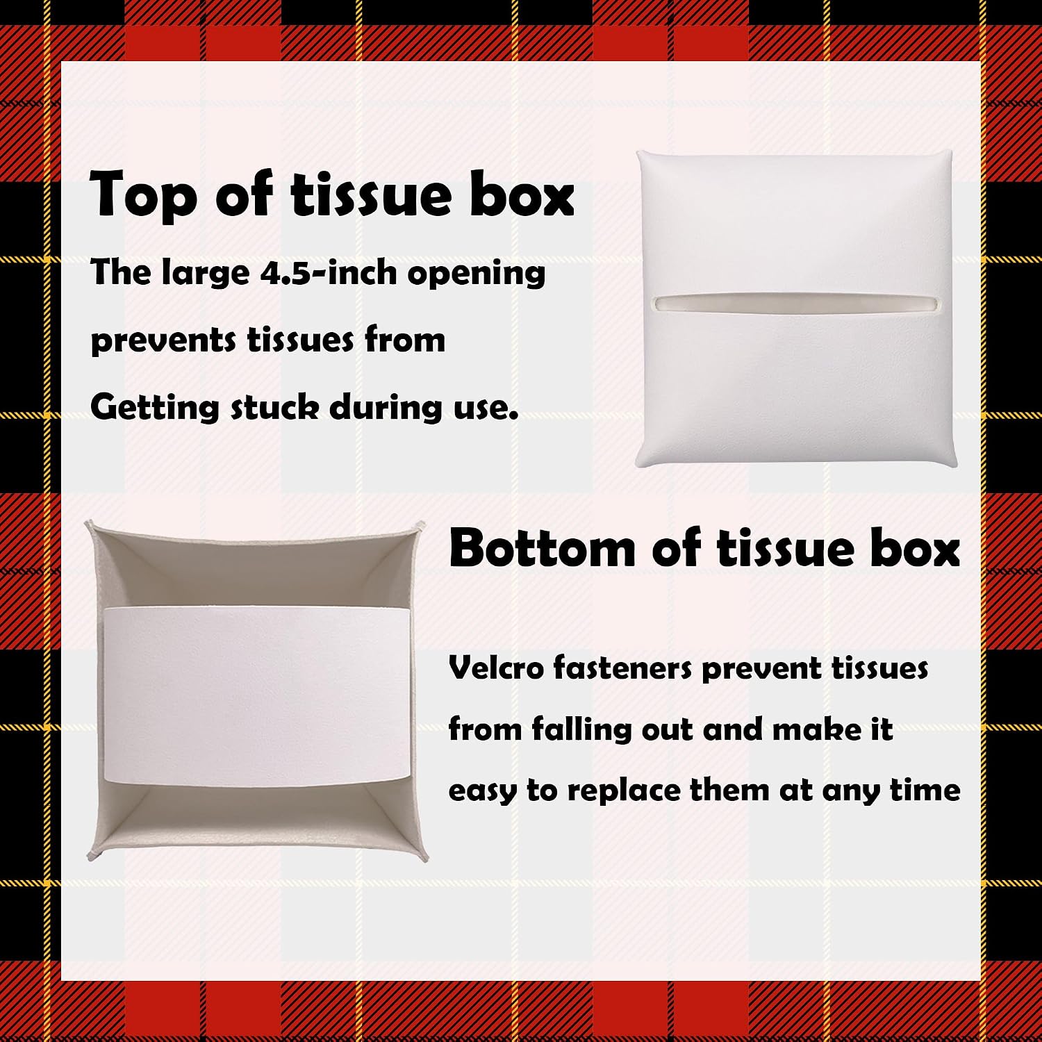 Christmas Tissue Box Cover, Classic Christmas Tree Theme Tissue Box Holder for Home Bathroom Office. image 3
