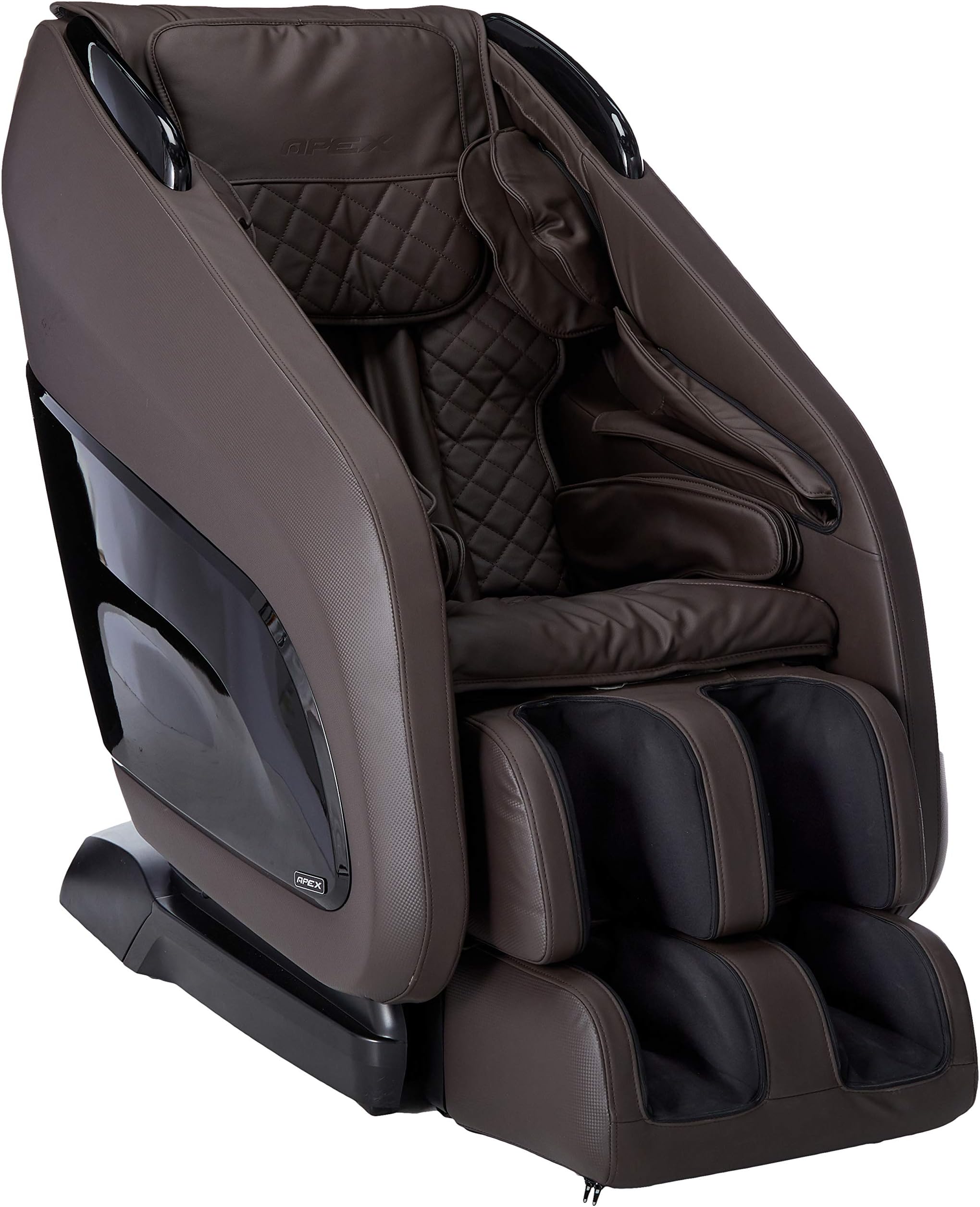 Titan Chair Apex AP- Zero Gravity Massage Chair, Foot Rollers, Space Saving, L-Track Design, and Lower Back Heat Therapy (Dark Brown)