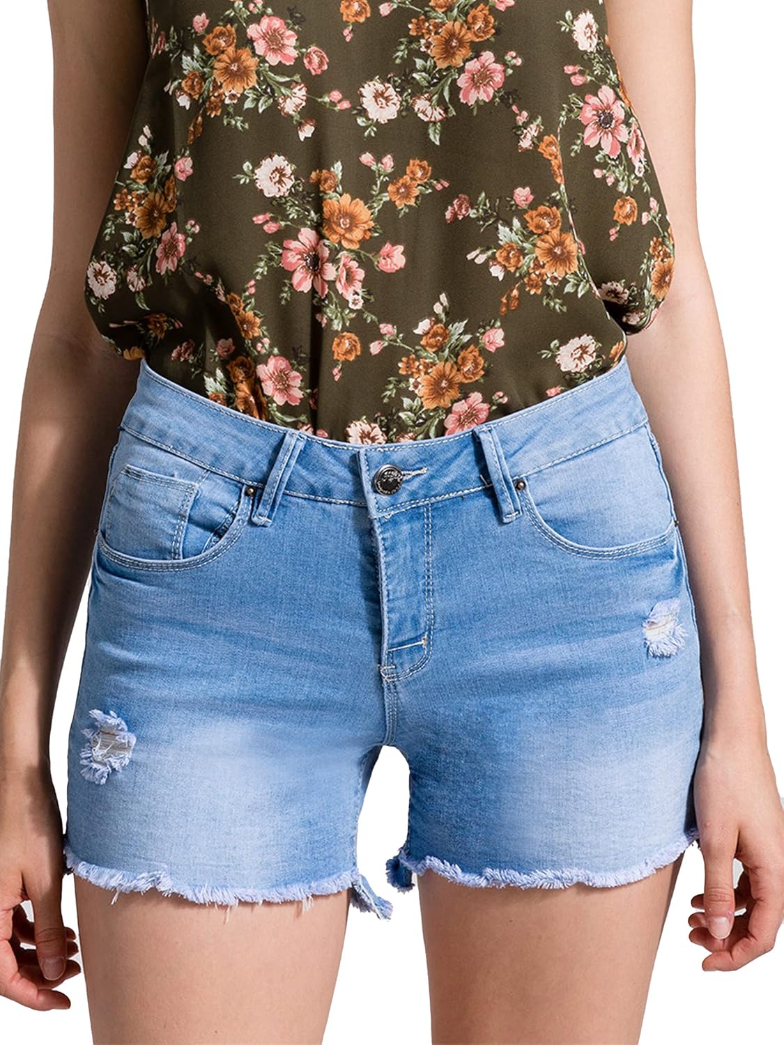 Royalty For Me Womens Women's Hi-lo Fray Hem Short
