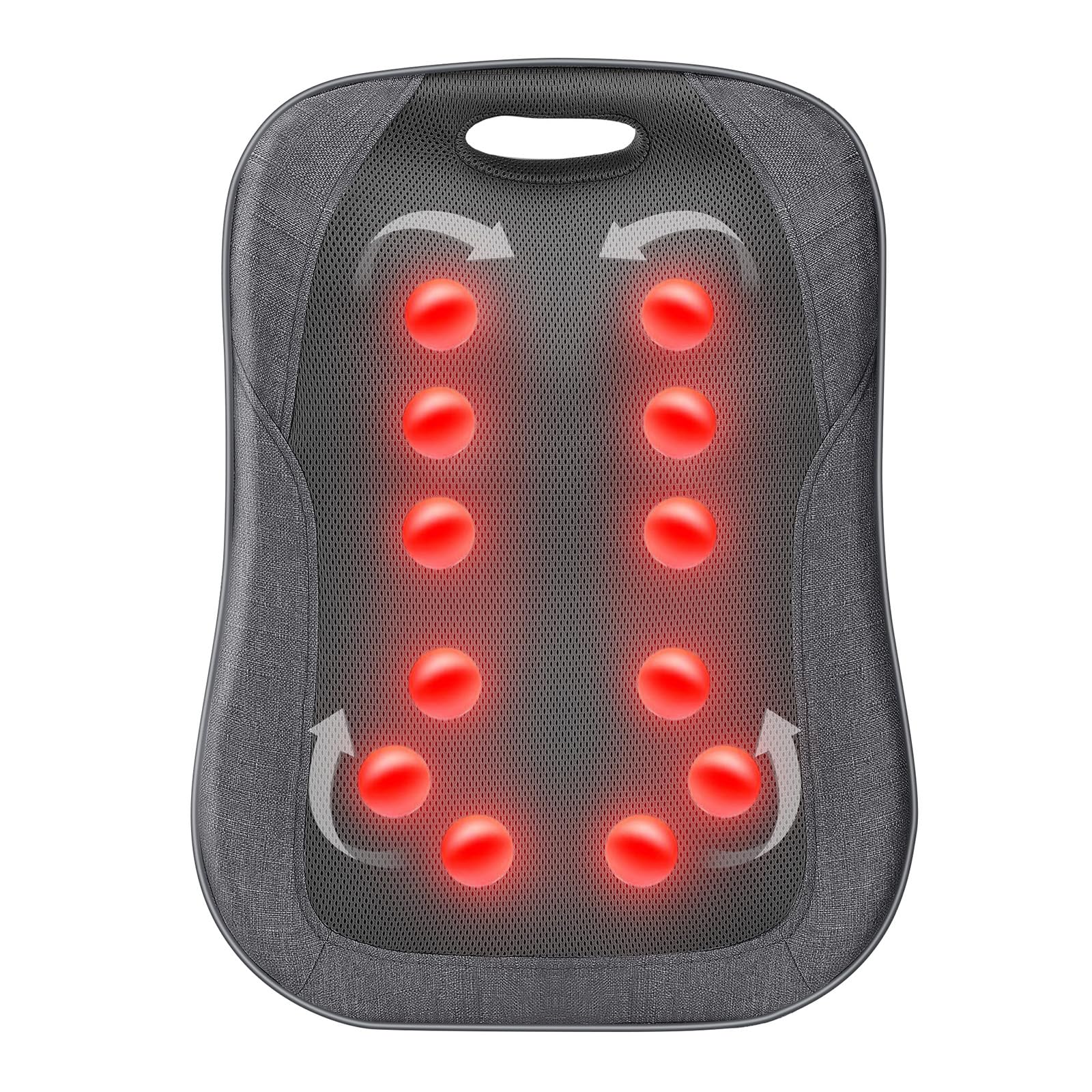 CooCoCo 2024 Upgraded Back Massager for Chair,Shiatsu Back Massage Chair Pad for Pain Relief,Deep Tissue 4D Kneading Massage Pillow for Lower Back,Full Body Relaxation,Gifts for Mom Dad Women Men Her