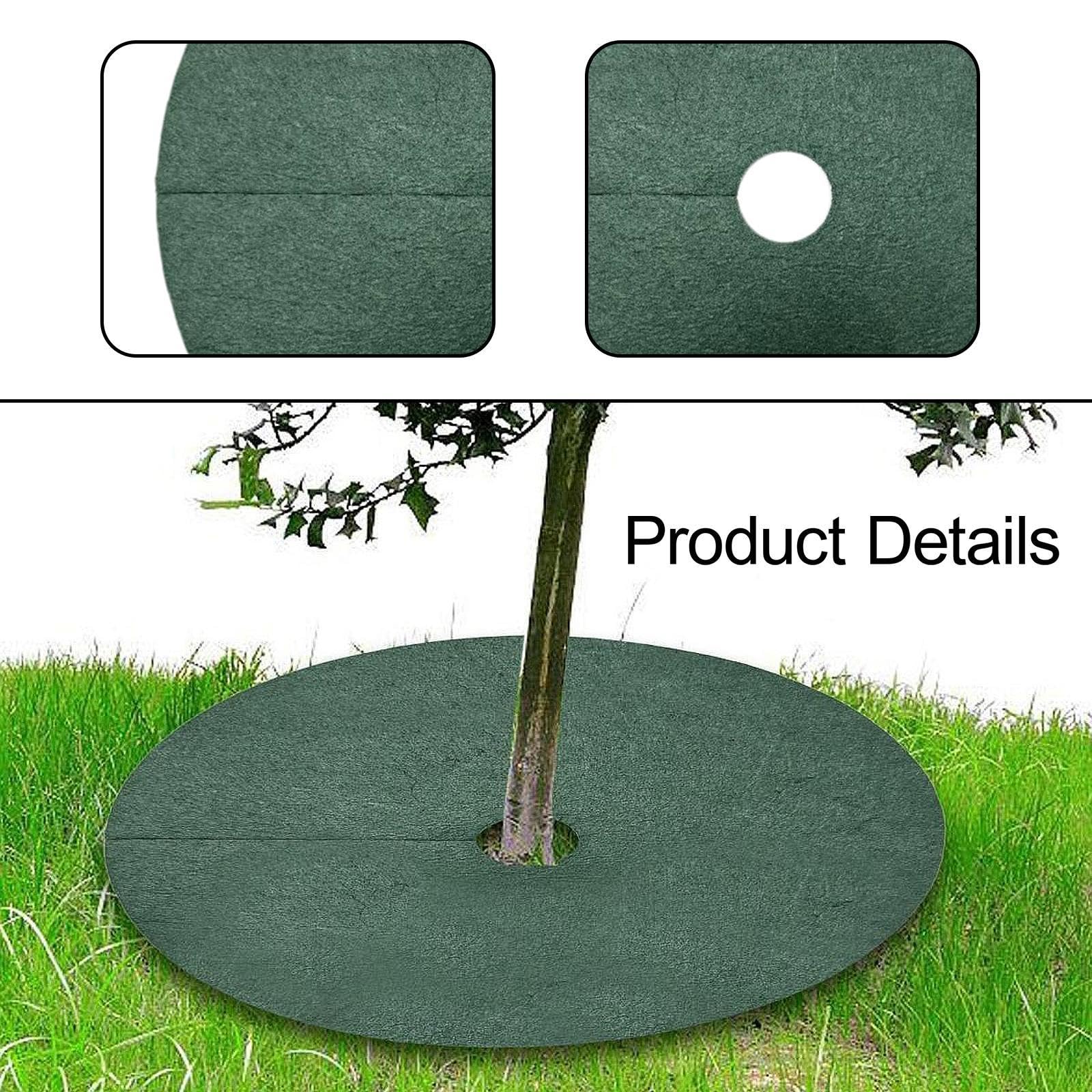 MYCENSE 10Pcs Tree Mulch Rings Weed Barrier Fabric Landscaping Round Thickened Weed Growth Resistant Fruit Tree Protector Non Woven, 82cm 10cm Hole