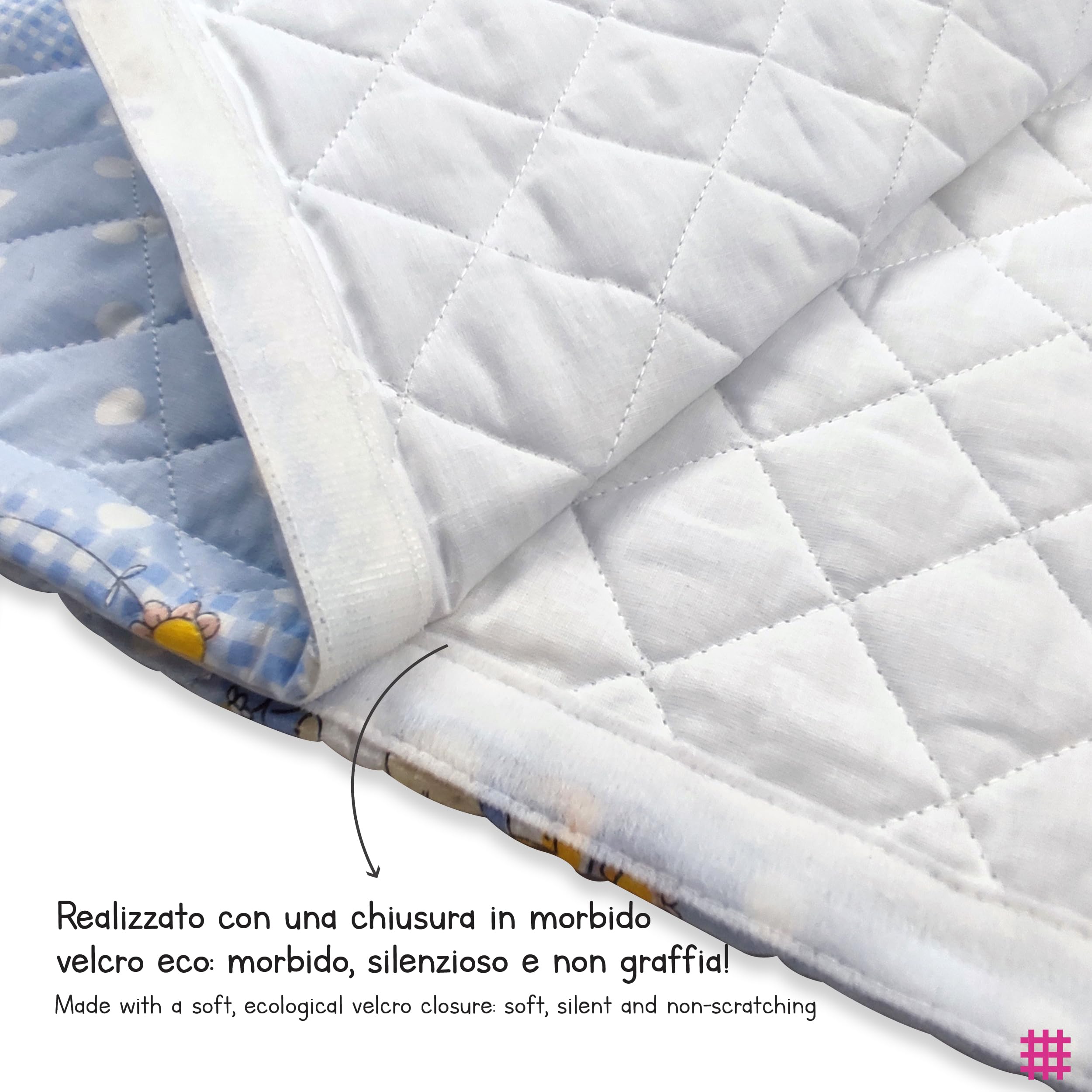 Panini Tessuti Saco de Dormir y Saco de guardería para bebés de 2 a 6 años - Tejido Acolchado 100% algodón, para Dormir en la guardería y en casa - Made in Italy (Saco de Dormir Osos Azules y Abejas