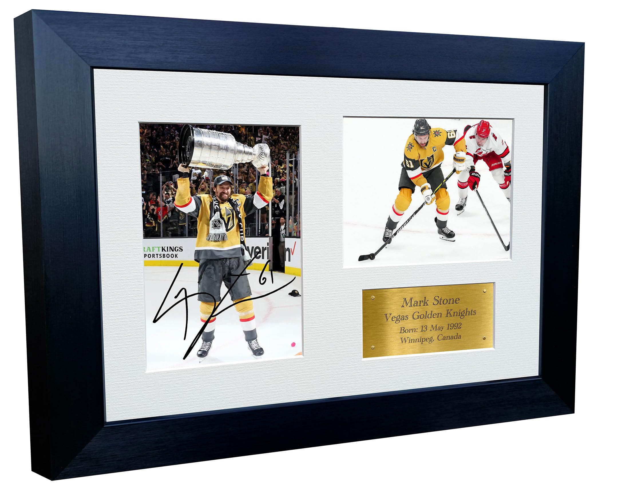 Kitbags & Lockers 12x8 A4 Mark Stone Vegas Golden Knights NHL Autographed Signed Photo Photograph Picture Frame Ice Hockey Poster Gift Triple G