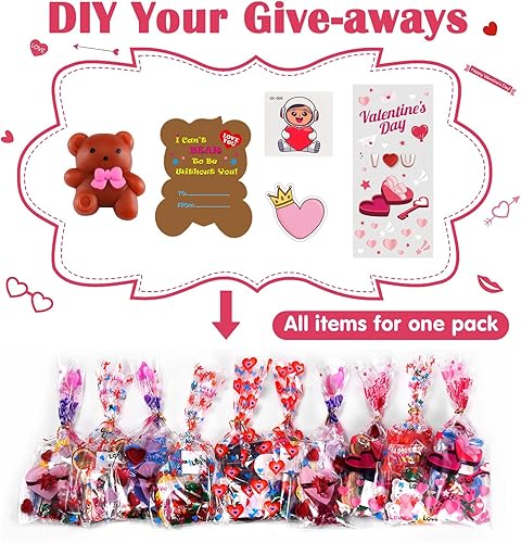 Miniatura 6 de Regalos del día de San Valentín para niños, 30 paquetes de regalos de fiesta del día de San Valentín con juguetes esponjosos Mochi tarjetas y