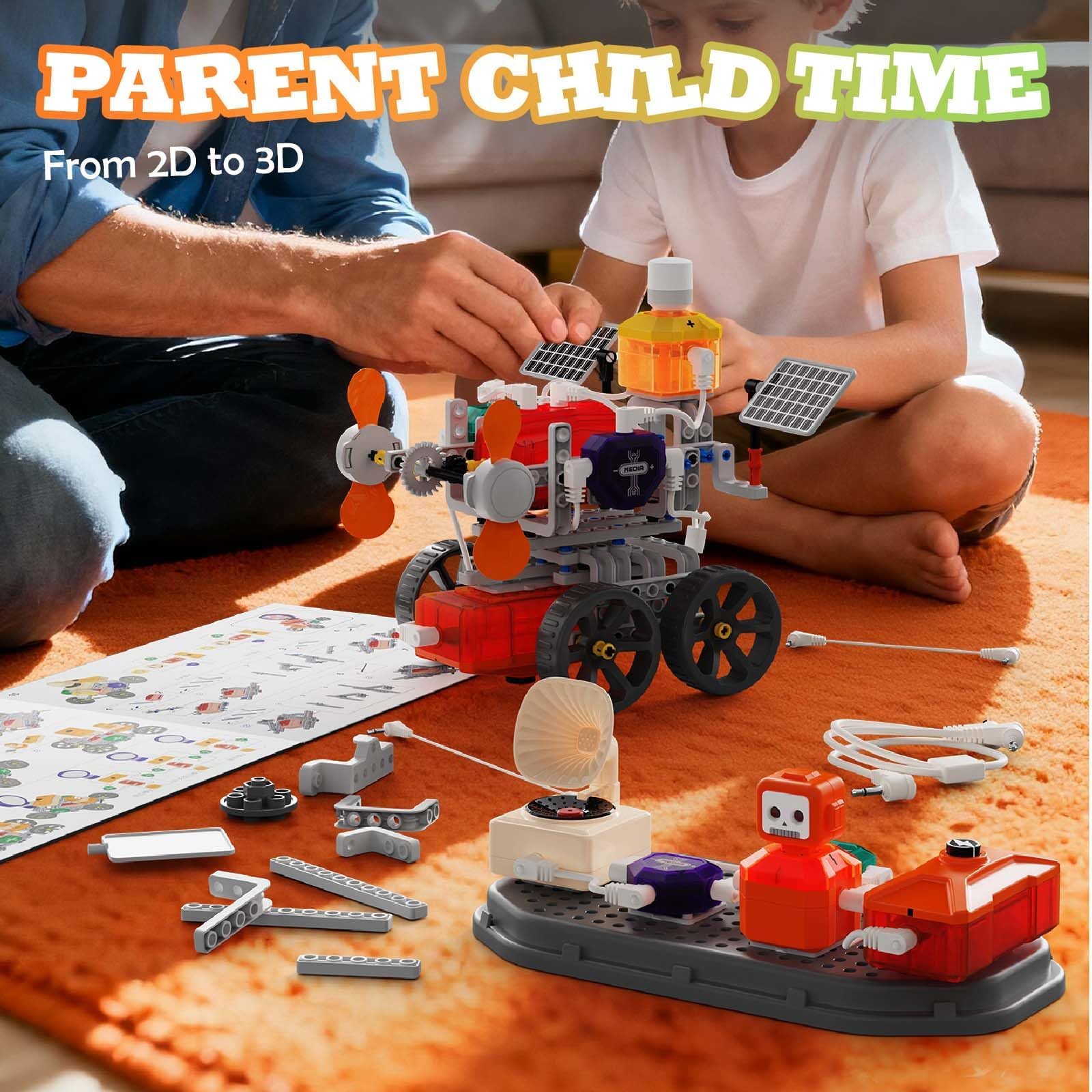 Experimentierkasten Elektronik, 230+ Exp., 20 3D-Modelle, ab 8 J. | Unendlichkeitsspiegel, 226 Teile, STEM Lernspielzeug, Für Kinder, Schaltkreis-Bastelset