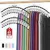 Organizador de Leggings para Colgar en el Clóset, Perchas para Pantalones con Clips de Metal | Sostiene 45 Leggings, Shorts, Faldas, Jeans, Gorras, Perchas para Pantalones Ahorra Espacio, Organizadores y Almacenamiento para Clóset Negro 1